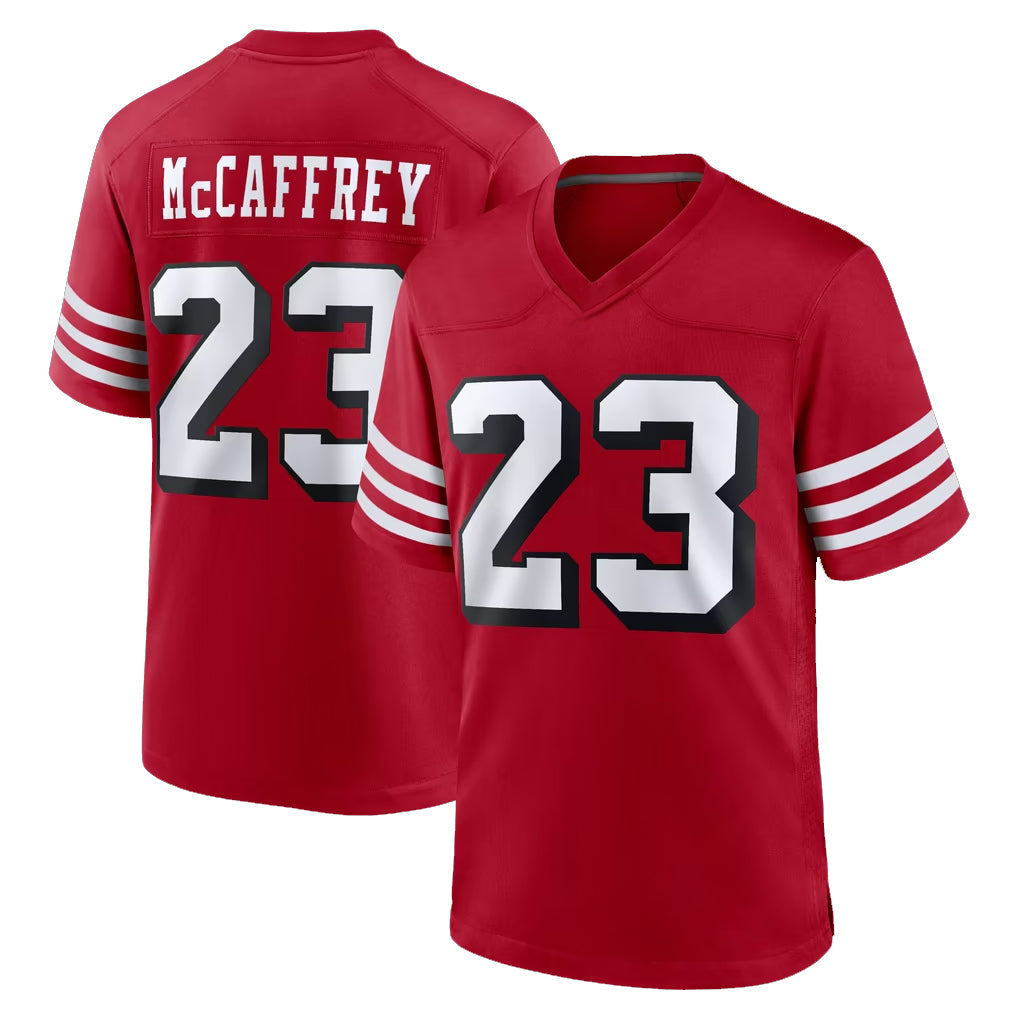 Kdoa SF.49ers #23 Christian McCaffrey Player Red Limited Alternate Home Game Stitched Jerseys