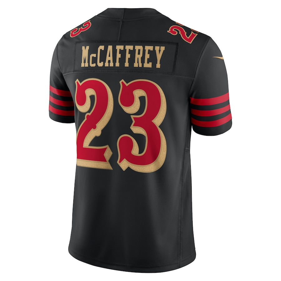 Kdoa SF.49ers #23 Christian McCaffrey Player Rivalries Collection Vapor Limited Black Stitched Jersey