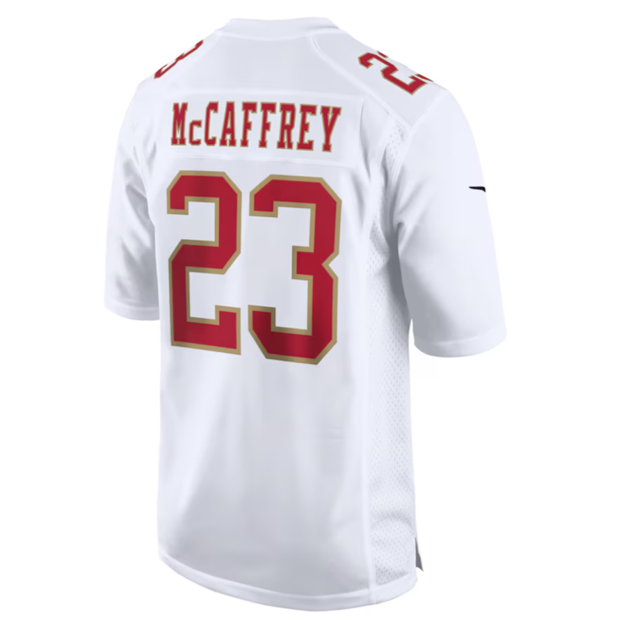 Kdoa SF.49ers #23 Christian McCaffrey Player Tundra White Fashion Game Stitched Jersey