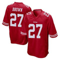 Kdoa SF.49ers #27 Ji'Ayir Brown Player Red Home Game Stitched Jerseys