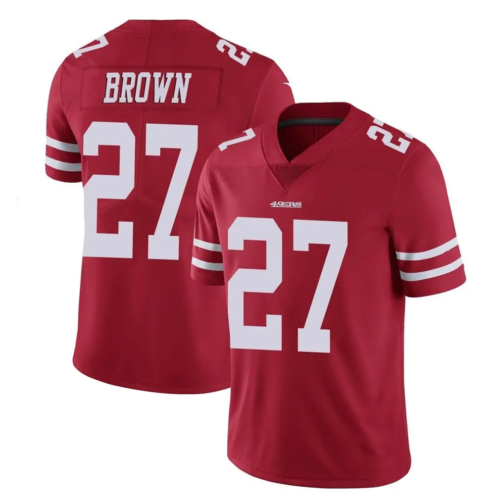 Kdoa SF.49ers #27 Ji'Ayir Brown Player Red Limited Vapor Untouchable Home Game Stitched Jerseys