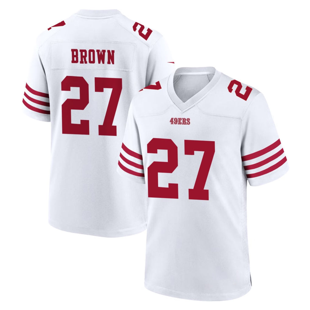 Kdoa SF.49ers #27 Ji'Ayir Brown Player White Game Home Stitched Jerseys
