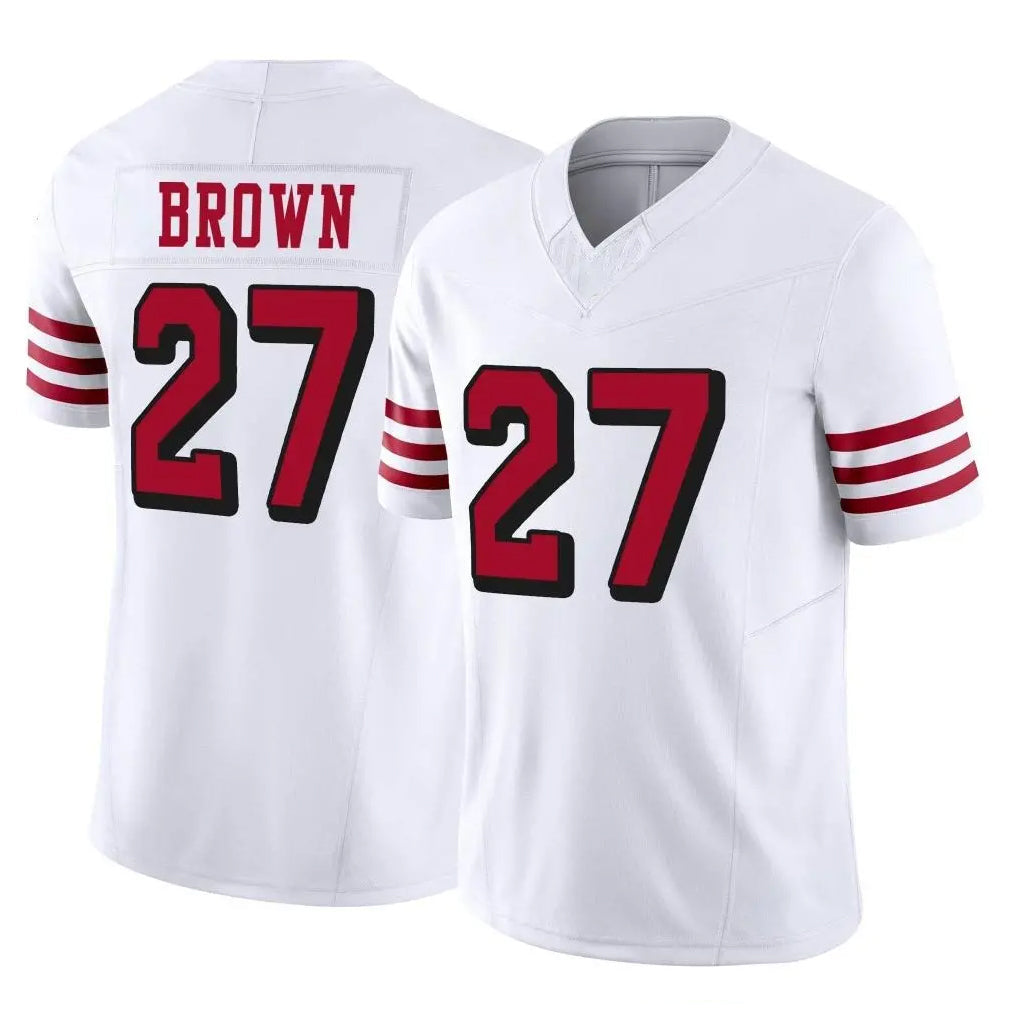 Kdoa SF.49ers #27 Ji'Ayir Brown Player White Limited Alternate Vapor F.U.S.E. Home Game Stitched Jerseys