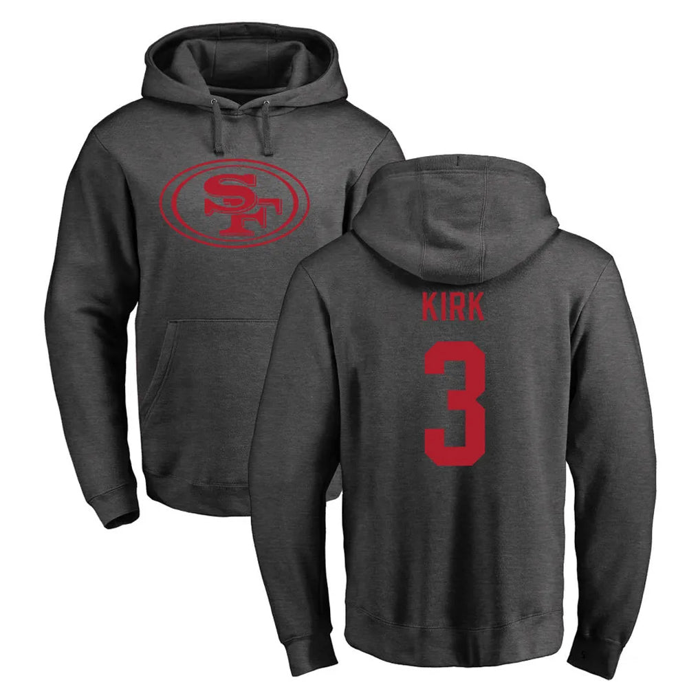 Kdoa SF.49ers #3 Christian Kirk Player Anthracite Pullover Hoodies Home Game Stitched Jerseys