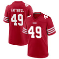 Kdoa SF.49ers #49 The Faithful Player Scarlet Home Game Football Jerseys