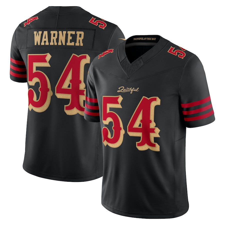 Kdoa SF.49ers #54 Fred Warner Player Rivalries Collection Vapor Limited Black Stitched Jerseys