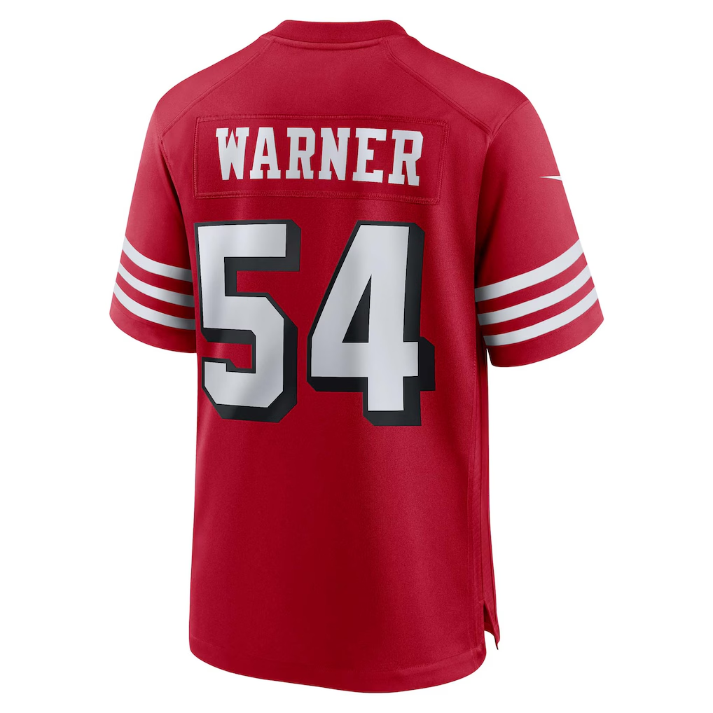 Kdoa SF.49ers #54 Fred Warner Scarlet Alternate Game Stitched Jerseys