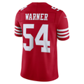Kdoa SF.49ers #54 Fred Warner Scarlet Team Vapor F.U.S.E. Stitched Limited Jerseys