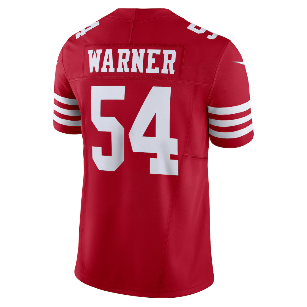Kdoa SF.49ers #54 Fred Warner Scarlet Vapor F.U.S.E. Limited Stitched Jerseys