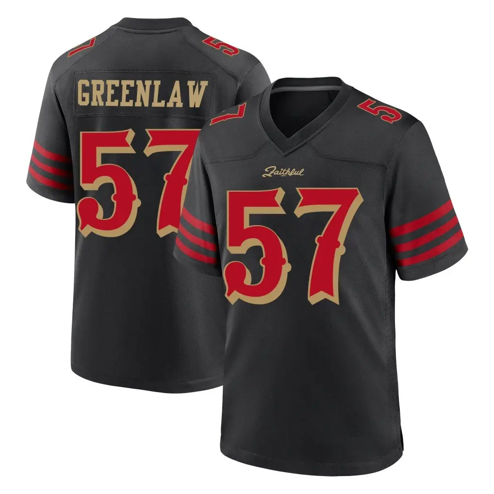Kdoa SF.49ers #57 Dre Greenlaw Player Black Rivalries Collection Home Game Stitched Jerseys