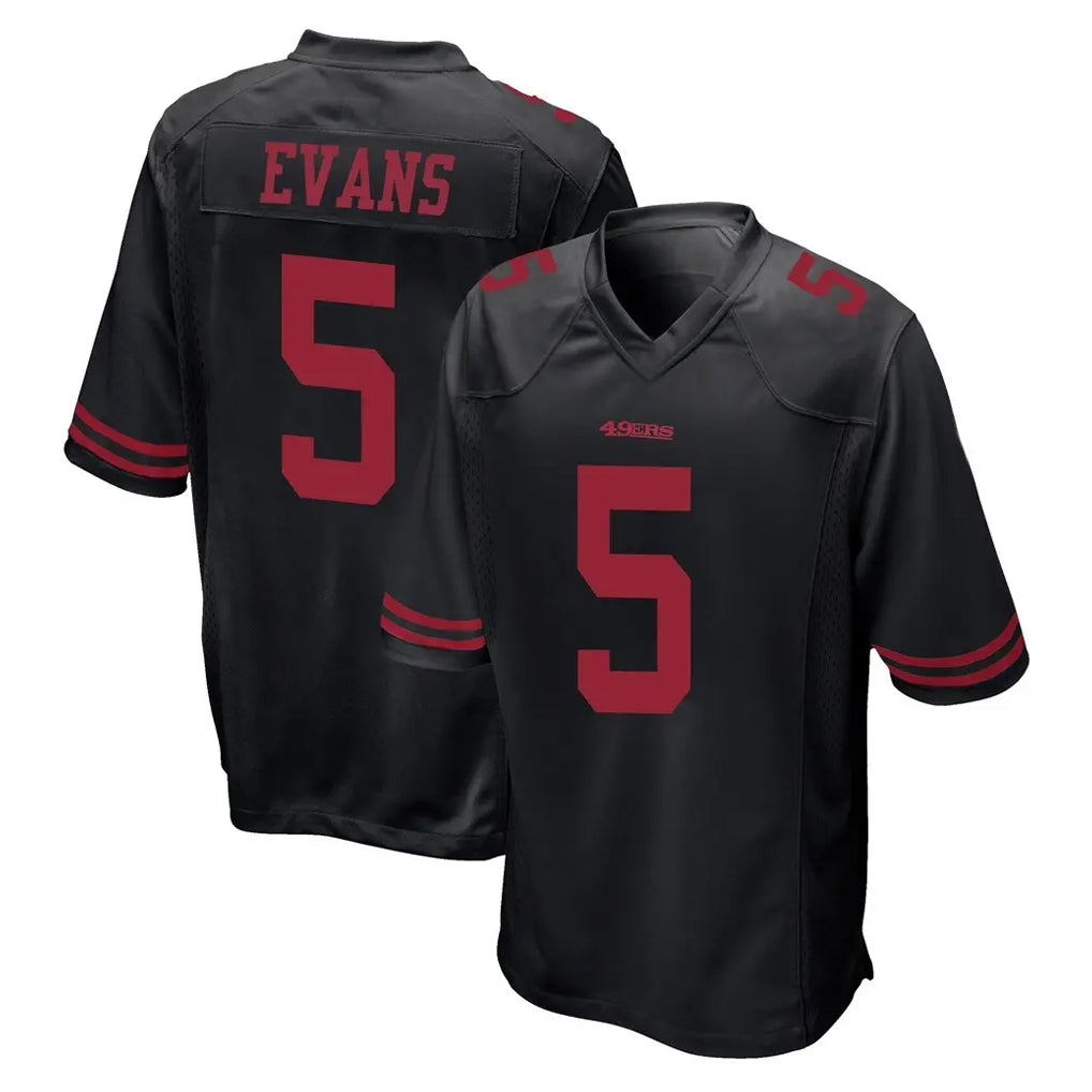 Kdoa SF.49ers #5 Mike Evans Player Black Alternate Home Game Stitched Jerseys