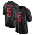 Kdoa SF.49ers #5 Mike Evans Player Black Fashion Home Game Stitched Jerseys