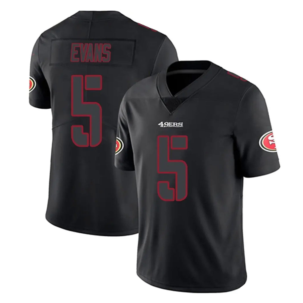 Kdoa SF.49ers #5 Mike Evans Player Black Impact Limited Home Game Stitched Jerseys