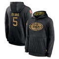 Kdoa SF.49ers #5 Mike Evans Player Black Salute to Service Sideline Performance Pullover Hoodies Home Game Stitched Jerseys