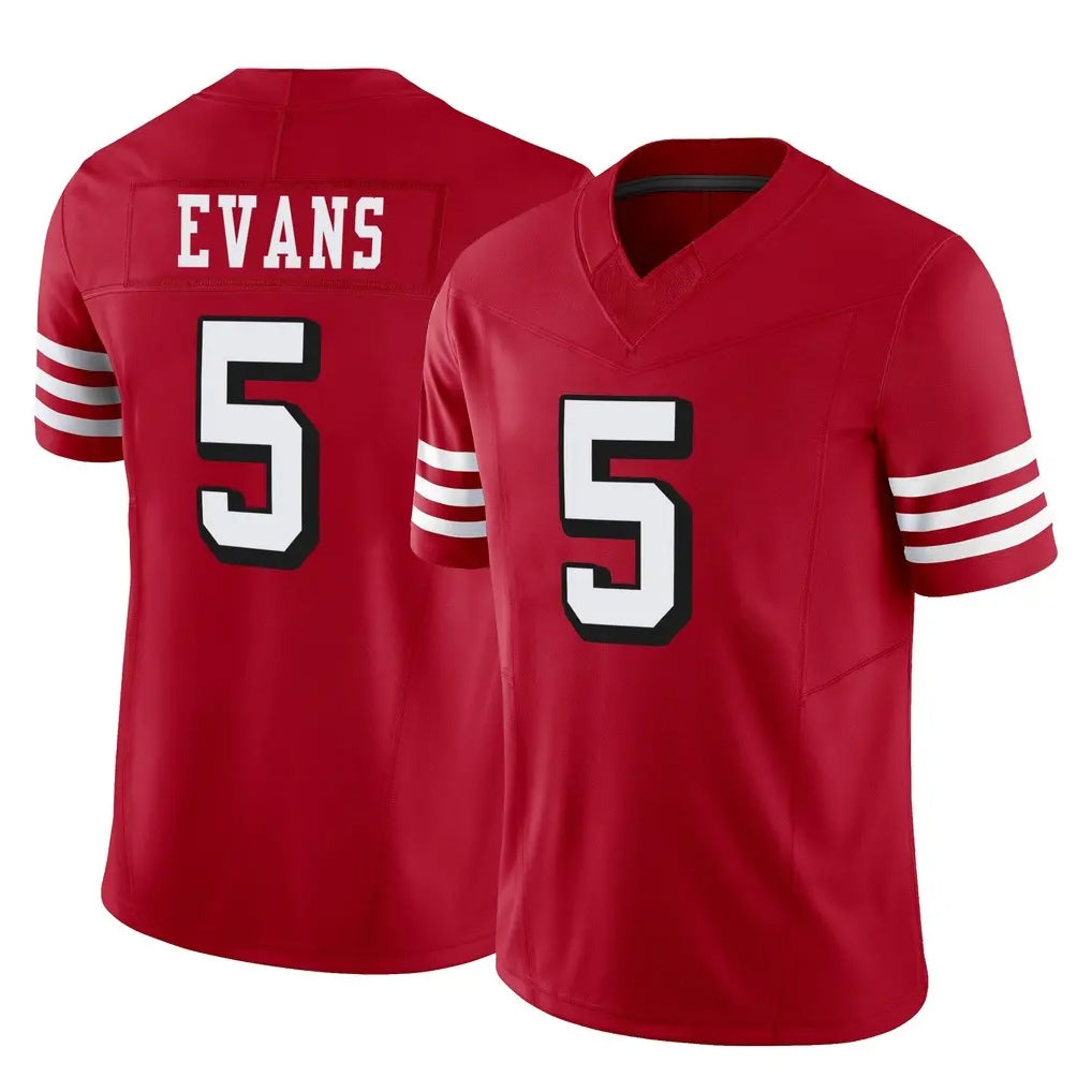 Kdoa SF.49ers #5 Mike Evans Player Red Limited Alternate Vapor F.U.S.E. Home Game Stitched Jerseys