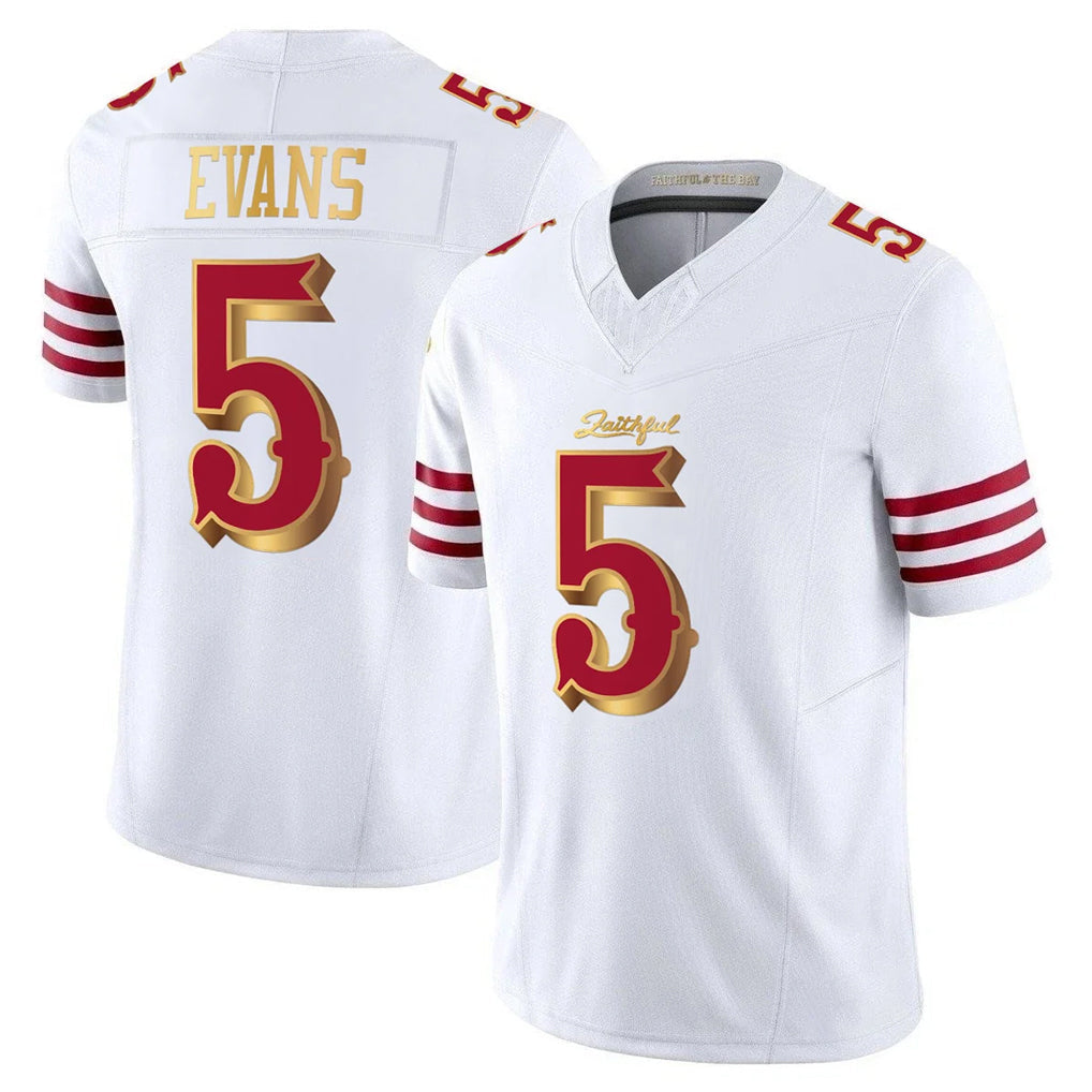 Kdoa SF.49ers #5 Mike Evans Player White 2025 Rivalries Collection Game Limited Stitched Jerseys