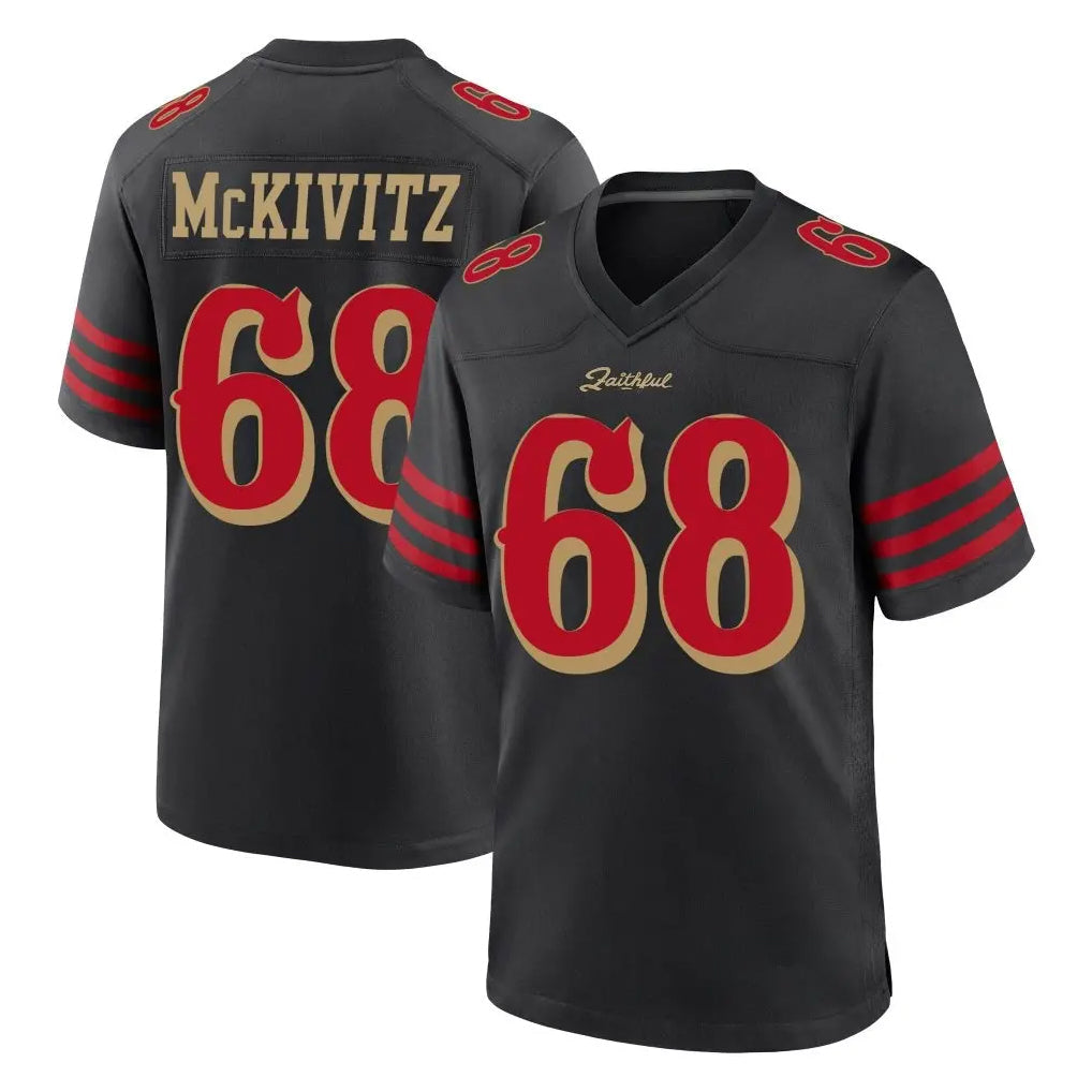 Kdoa SF.49ers #68 Colton McKivitz Player Black Rivalries Collection Home Game Stitched Jerseys