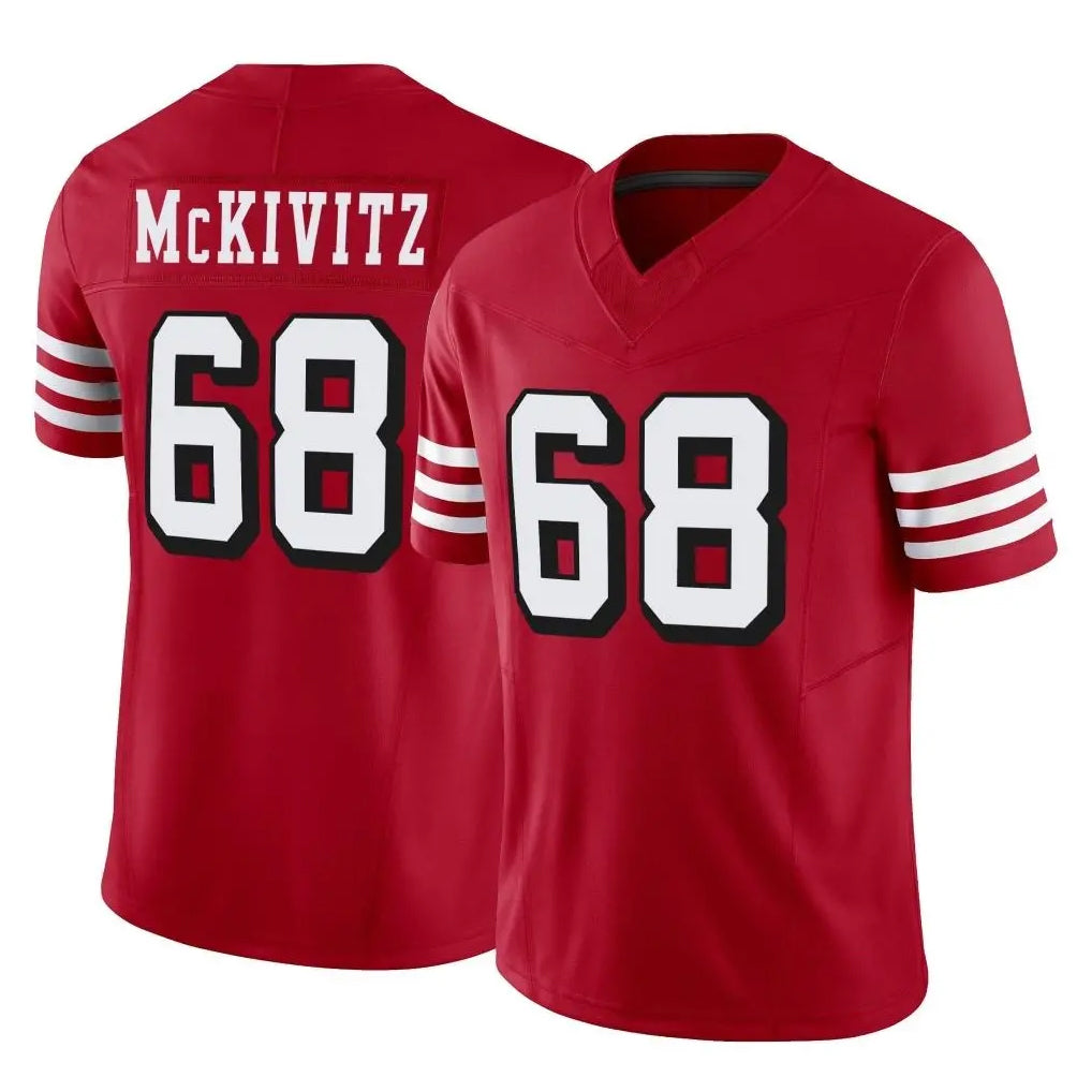 Kdoa SF.49ers #68 Colton McKivitz Player Red Limited Alternate Vapor F.U.S.E. Home Game Stitched Jerseys
