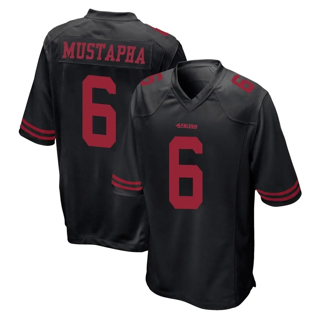 Kdoa SF.49ers #6 Malik Mustapha Player Black Alternate Home Game Stitched Jerseys