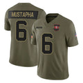 Kdoa SF.49ers #6 Malik Mustapha Player Olive 2025 Salute To Service Limited Home Game Stitched Jerseys