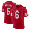 Kdoa SF.49ers #6 Malik Mustapha Player Red Game Home Stitched Jerseys