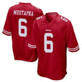 Kdoa SF.49ers #6 Malik Mustapha Player Red Home Game Stitched Jerseys