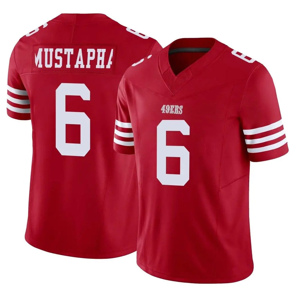 Kdoa SF.49ers #6 Malik Mustapha Player Red Limited Vapor F.U.S.E. Home Game Stitched Jerseys