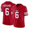 Kdoa SF.49ers #6 Malik Mustapha Player Red Limited Vapor F.U.S.E. Home Game Stitched Jerseys