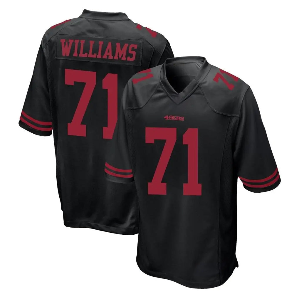 Kdoa SF.49ers #71 Trent Williams Player Black Alternate Home Game Stitched Jerseys