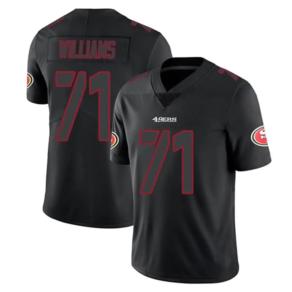 Kdoa SF.49ers #71 Trent Williams Player Black Impact Limited Home Game Stitched Jerseys