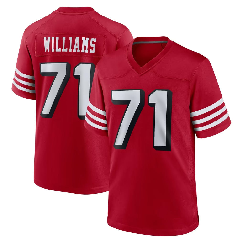 Kdoa SF.49ers #71 Trent Williams Player Red Limited Alternate Home Game Stitched Jerseys