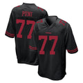 Kdoa SF.49ers #77 Dominick Puni Player Black Alternate Home Game Stitched Jerseys