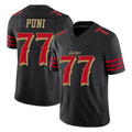 Kdoa SF.49ers #77 Dominick Puni Player Black Limited Rivalries Collection Home Game Stitched Jerseys
