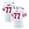 Kdoa SF.49ers #77 Dominick Puni Player White Game Home Stitched Jerseys