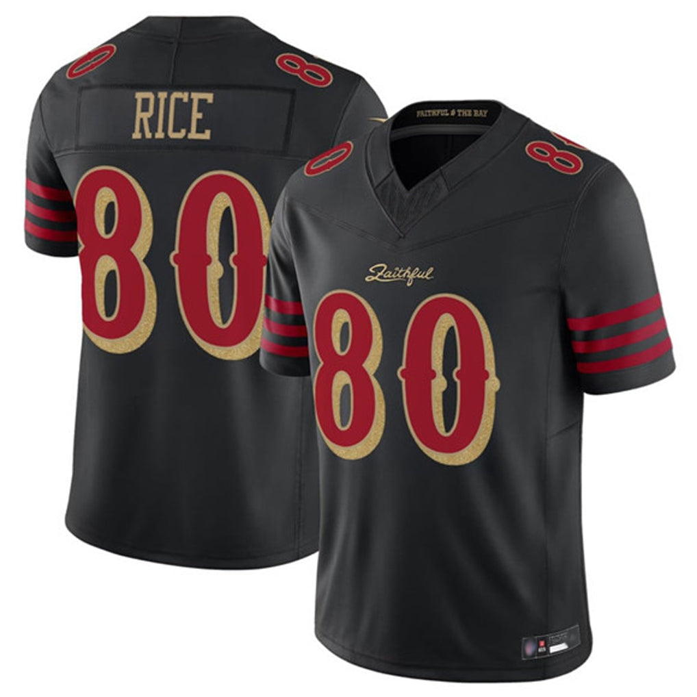 Kdoa SF.49ers #80 Jerry Rice Player Black Vapor F.U.S.E. Limited Stitched Jerseys