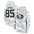 Kdoa SF.49ers #85 George Kittle Player Arctic Camo Salute to Service Hoodies Stitched Jerseys