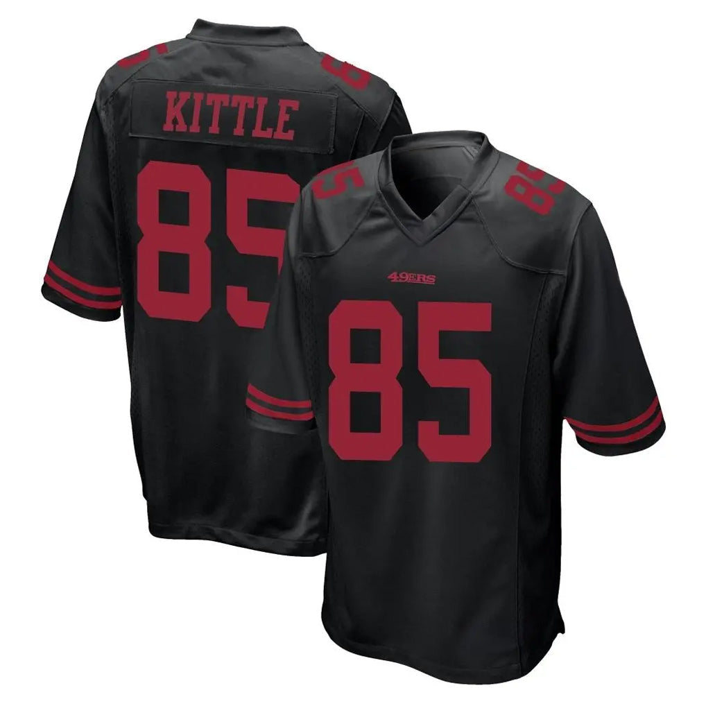 Kdoa SF.49ers #85 George Kittle Player Black Alternate Home Game Stitched Jerseys