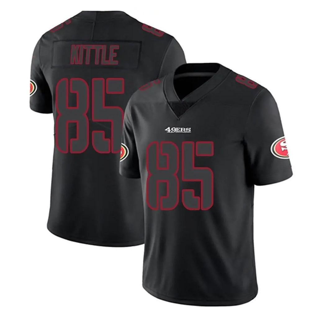 Kdoa SF.49ers #85 George Kittle Player Black Impact Limited Home Game Stitched Jerseys