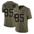 Kdoa SF.49ers #85 George Kittle Player Olive 2025 Salute To Service Limited Home Game Stitched Jerseys