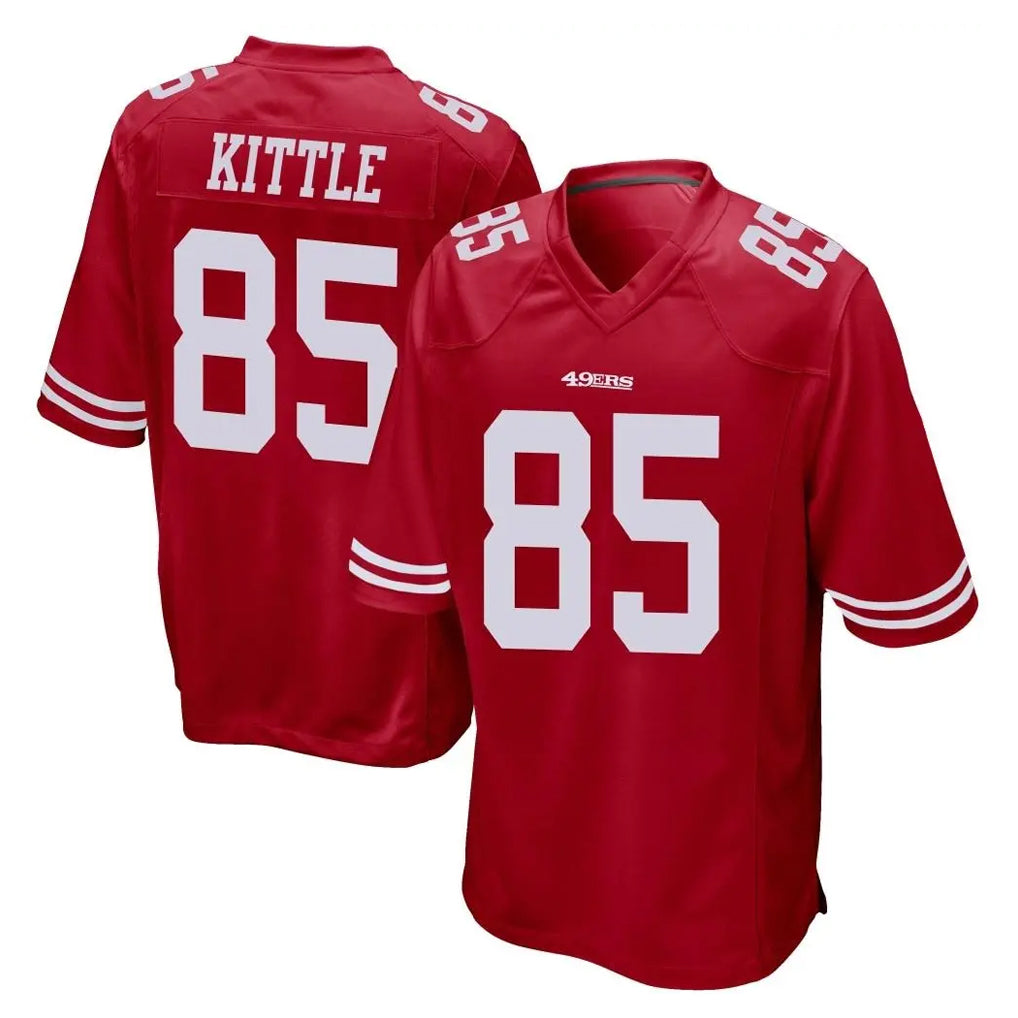 Kdoa SF.49ers #85 George Kittle Player Red Home Game Stitched Jerseys