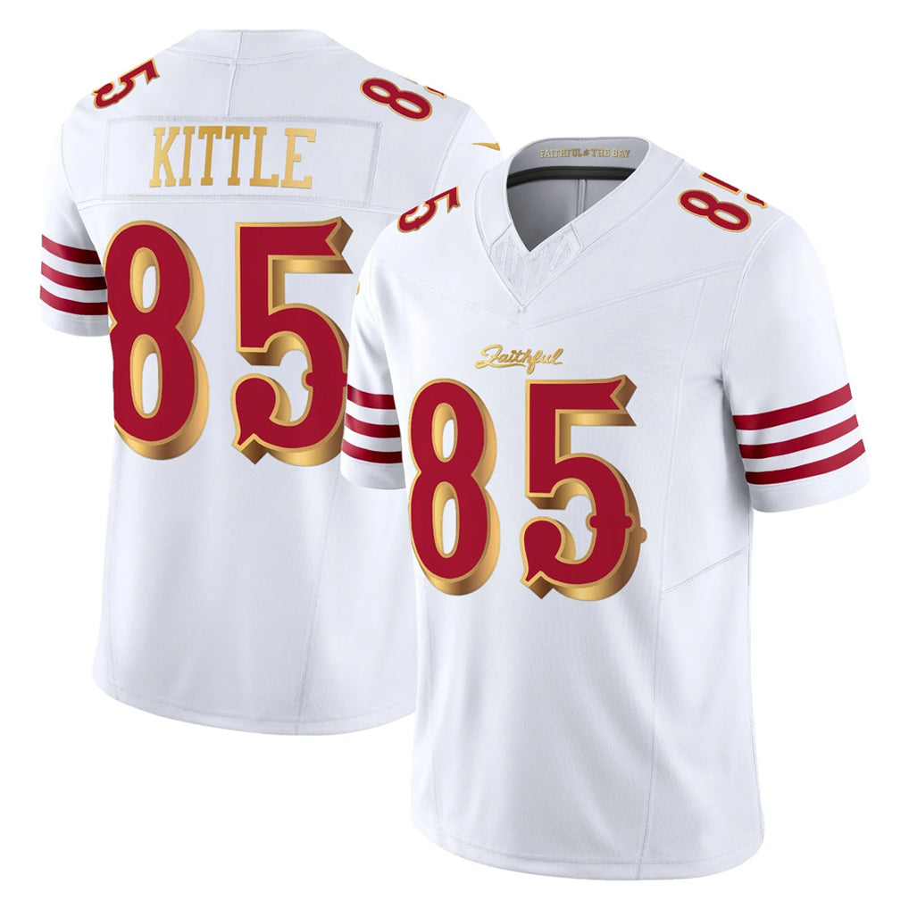 Kdoa SF.49ers #85 George Kittle Player White 2025 Rivalries Collection Game Limited Stitched Jerseys