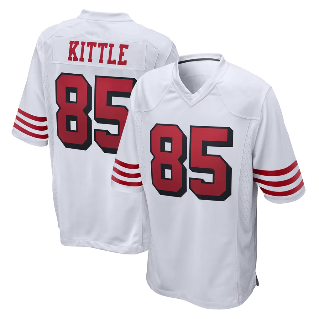 Kdoa SF.49ers #85 George Kittle Player White Limited Home Game Stitched Jerseys