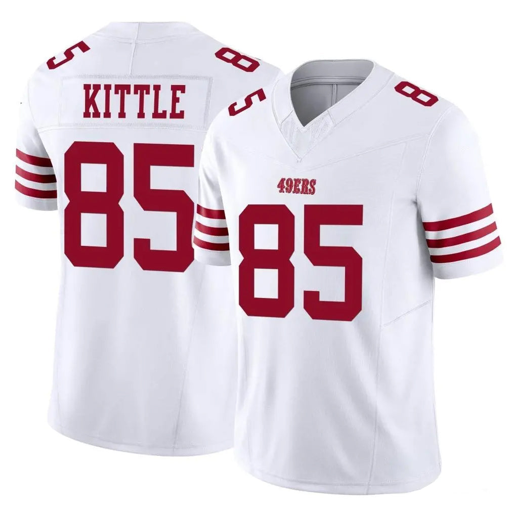 Kdoa SF.49ers #85 George Kittle Player White Limited Vapor F.U.S.E. Home Game Stitched Jerseys