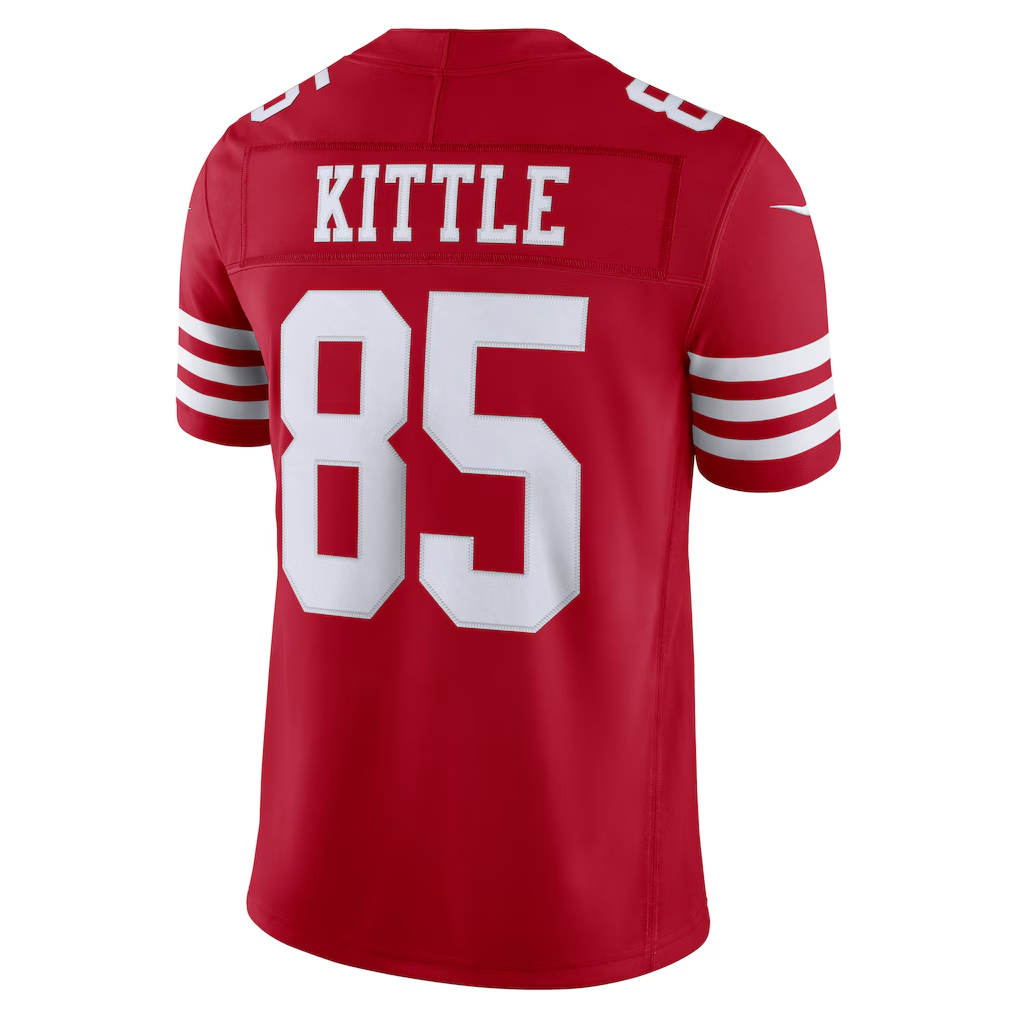 Kdoa SF.49ers #85 George Kittle Scarlet Team Vapor F.U.S.E. Stitched Limited Jerseys