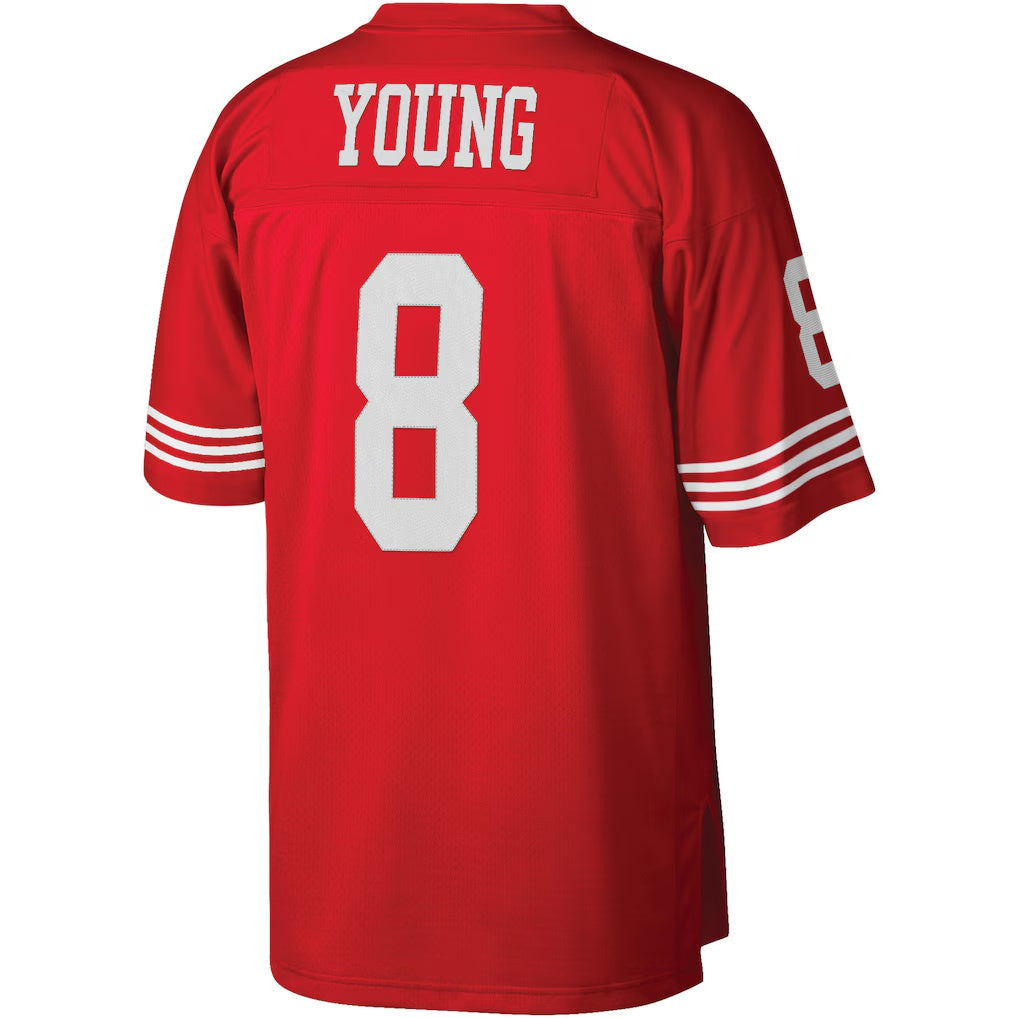 Kdoa SF.49ers #8 Steve Young Mitchell & Ness Scarlet Legacy Replica Stitched Jerseys