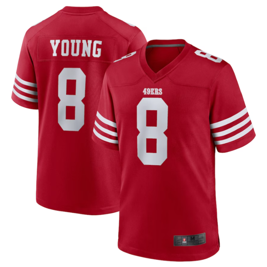 Kdoa SF.49ers #8 Steve Young Scarlet Retired Player Game American Stitched Jersey