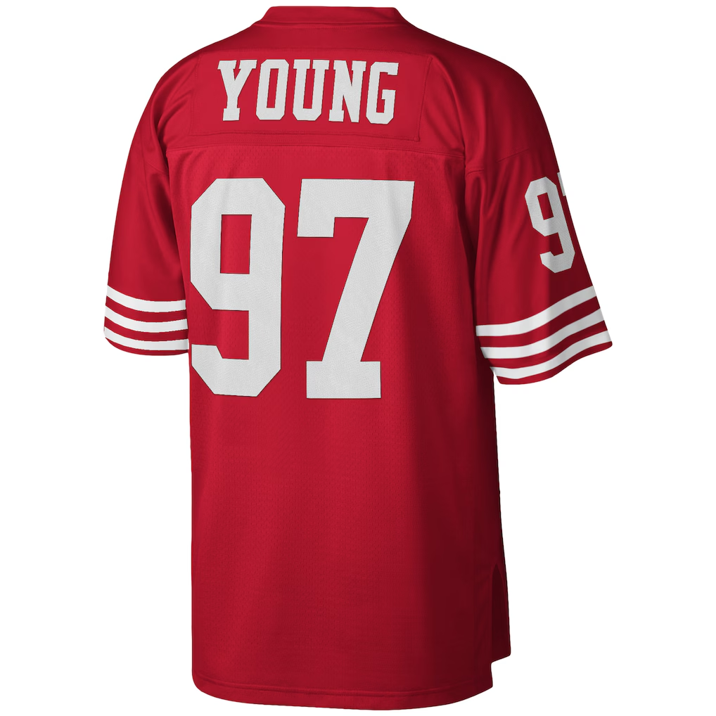 Kdoa SF.49ers #97 Bryant Young Mitchell & Ness Scarlet Legacy Replica Jersey