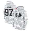 Kdoa SF.49ers #97 Nick Bosa Player Arctic Camo Limited Salute to Service Pullover Hoodies Game Stitched Jerseys