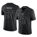 Kdoa SF.49ers #97 Nick Bosa Player Black Limited Reflective Home Game Stitched Jerseys
