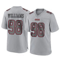 Kdoa SF.49ers #98 Mykel Williams Player Gray Atmosphere Fashion Home Game Stitched Jerseys